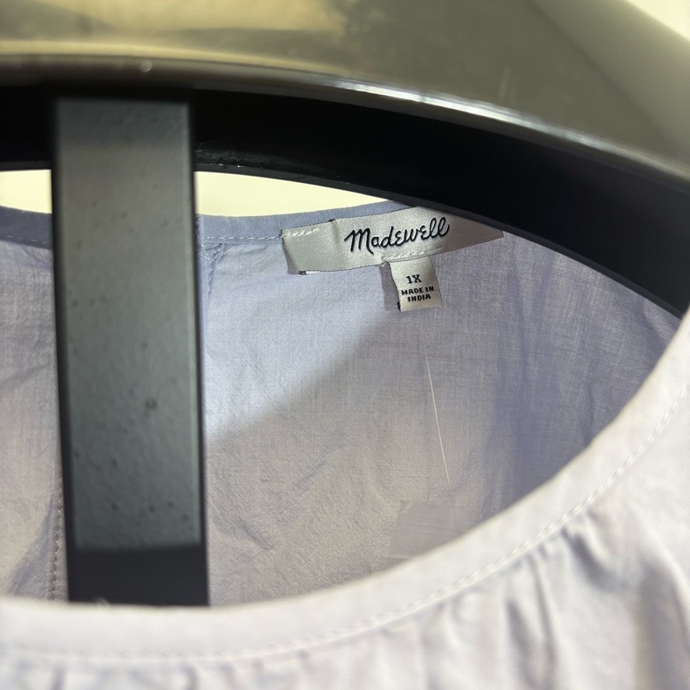MADEWELL Lavender Puff Sleeve Women's Top NWT - Picture 3 of 4